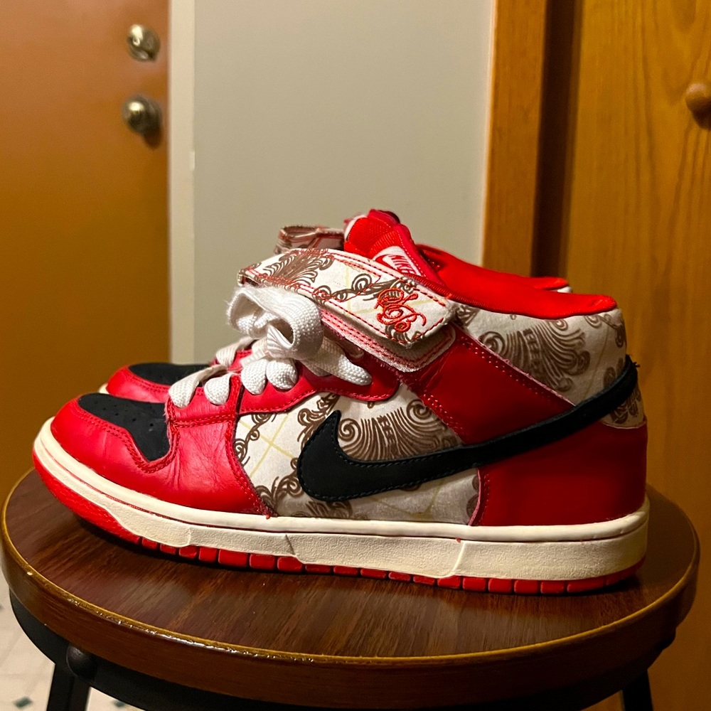 Nike Dunk Mid Premium Sb Linoleum Varsity Red 9.5